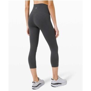 Lululemon Wunder Under Train High Rise Crop 21" Heather Gray Leggings Size 4
